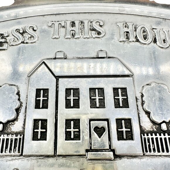 Vintage Wilton Metal Tray Bless This House Metal Serving Dish Decorative Tray - Picture 2 of 6